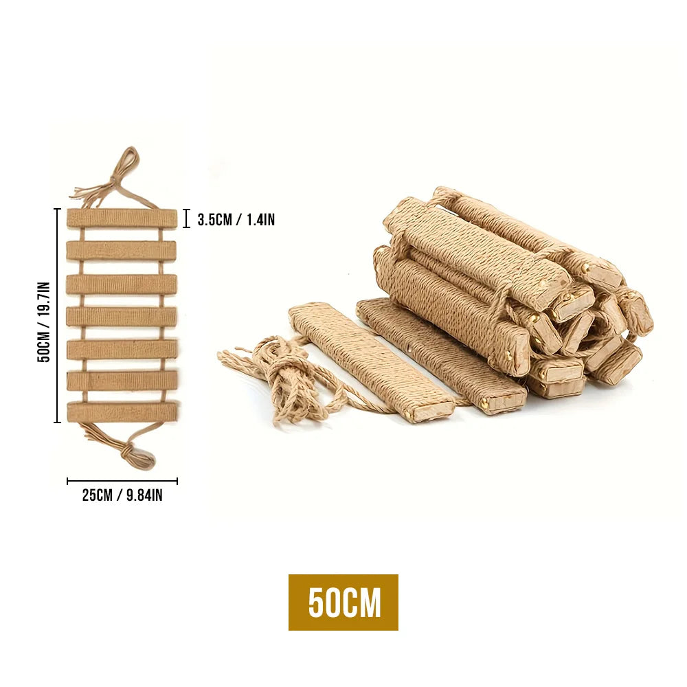 Wooden Cat Climbing Bridge with Sisal Rope