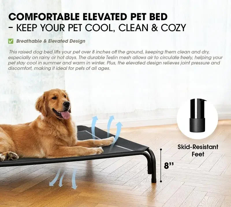 Elevated Cooling Dog Bed - Breathable Mesh