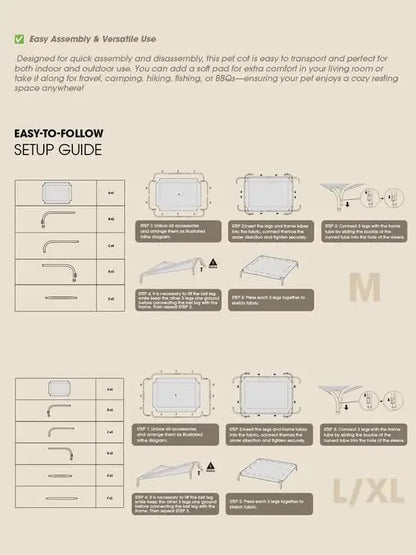 Elevated Cooling Dog Bed - Breathable Mesh