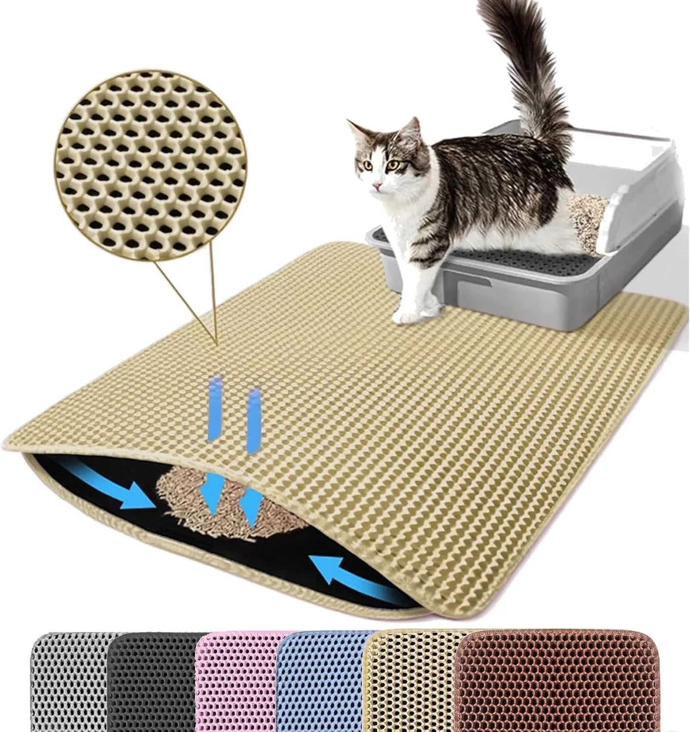 Double Layer Cat Litter Mat - Waterproof