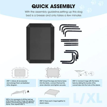 Elevated Cooling Dog Bed - Breathable Mesh