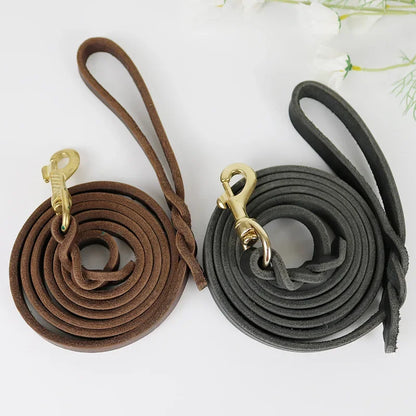 Premium Leather Dog Leash with Hook