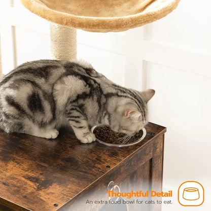 Wooden Cat Tree Condo with Scratching Posts