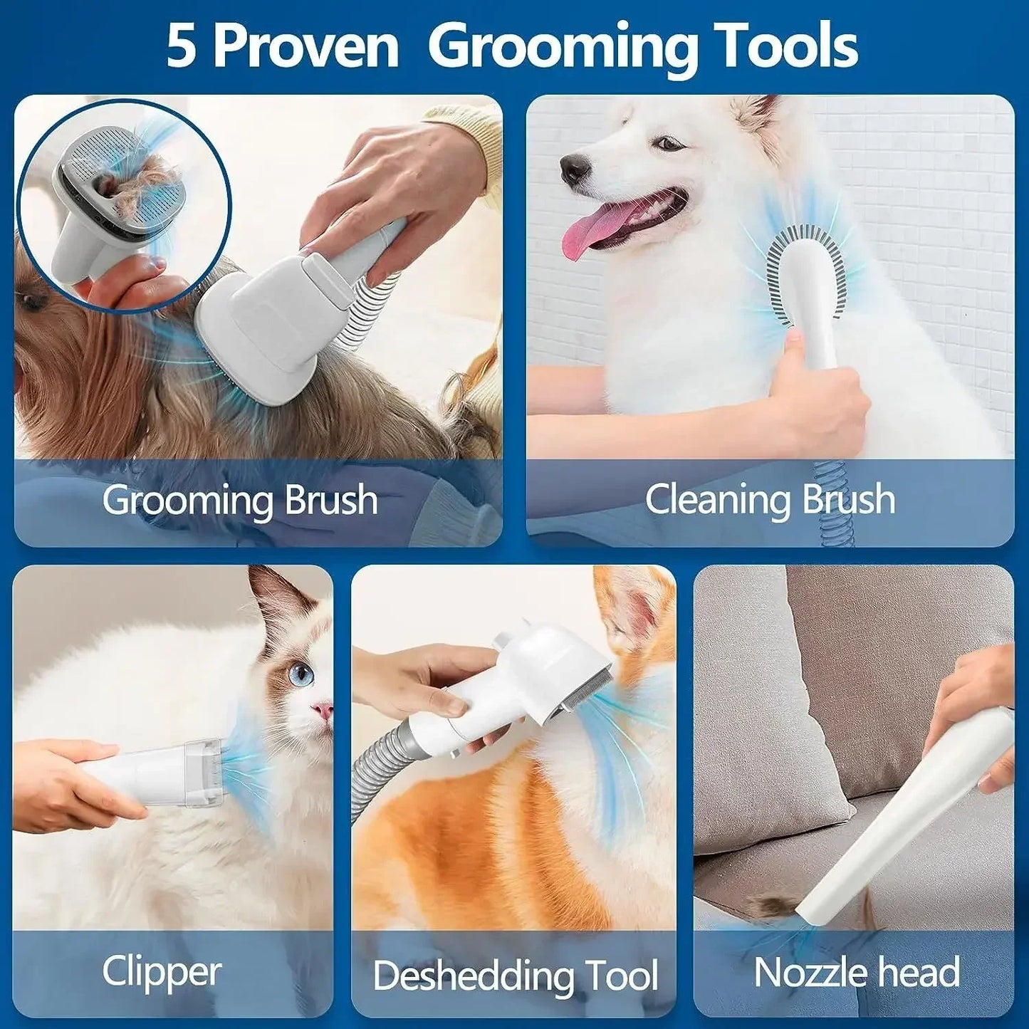 Dog Grooming Vacuum Kit with Clippers