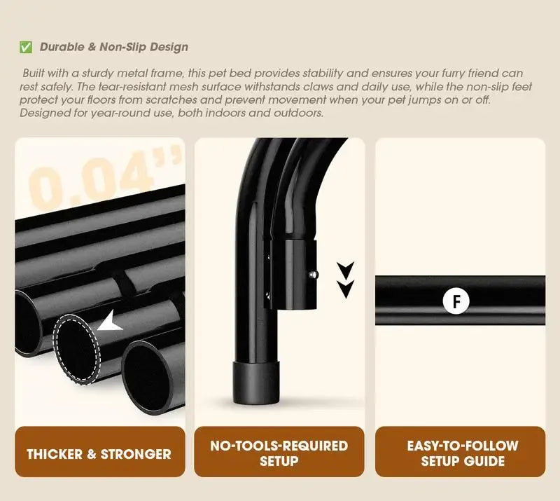 Elevated Cooling Dog Bed - Breathable Mesh