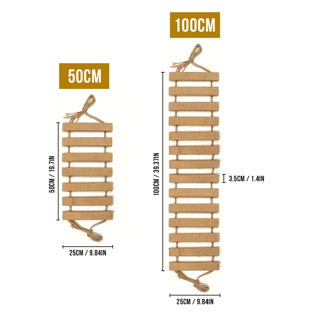 Wooden Cat Climbing Bridge with Sisal Rope
