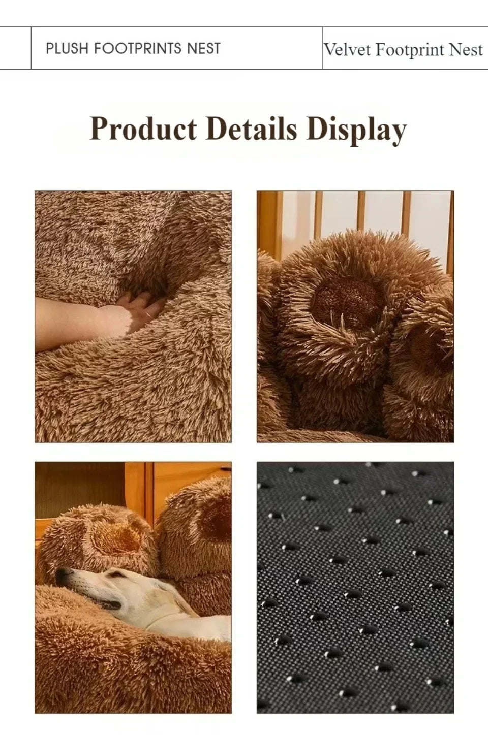 Plush Dog Bed Nest - Washable