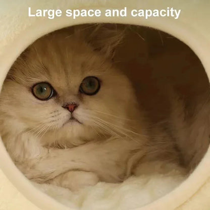 Plush Frog Pet Bed - Round & Warm