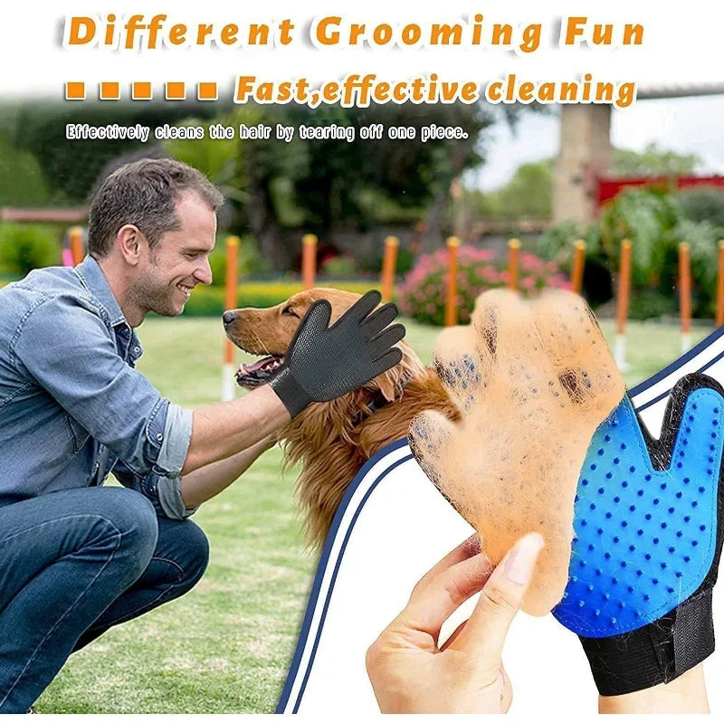 2-Sided Pet Grooming Brush & Glove Kit