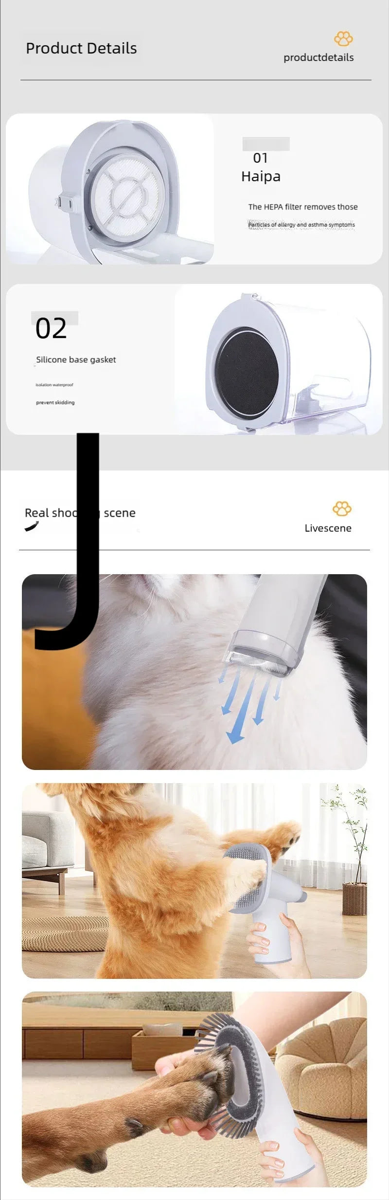 Dog Grooming Vacuum Kit with Clippers